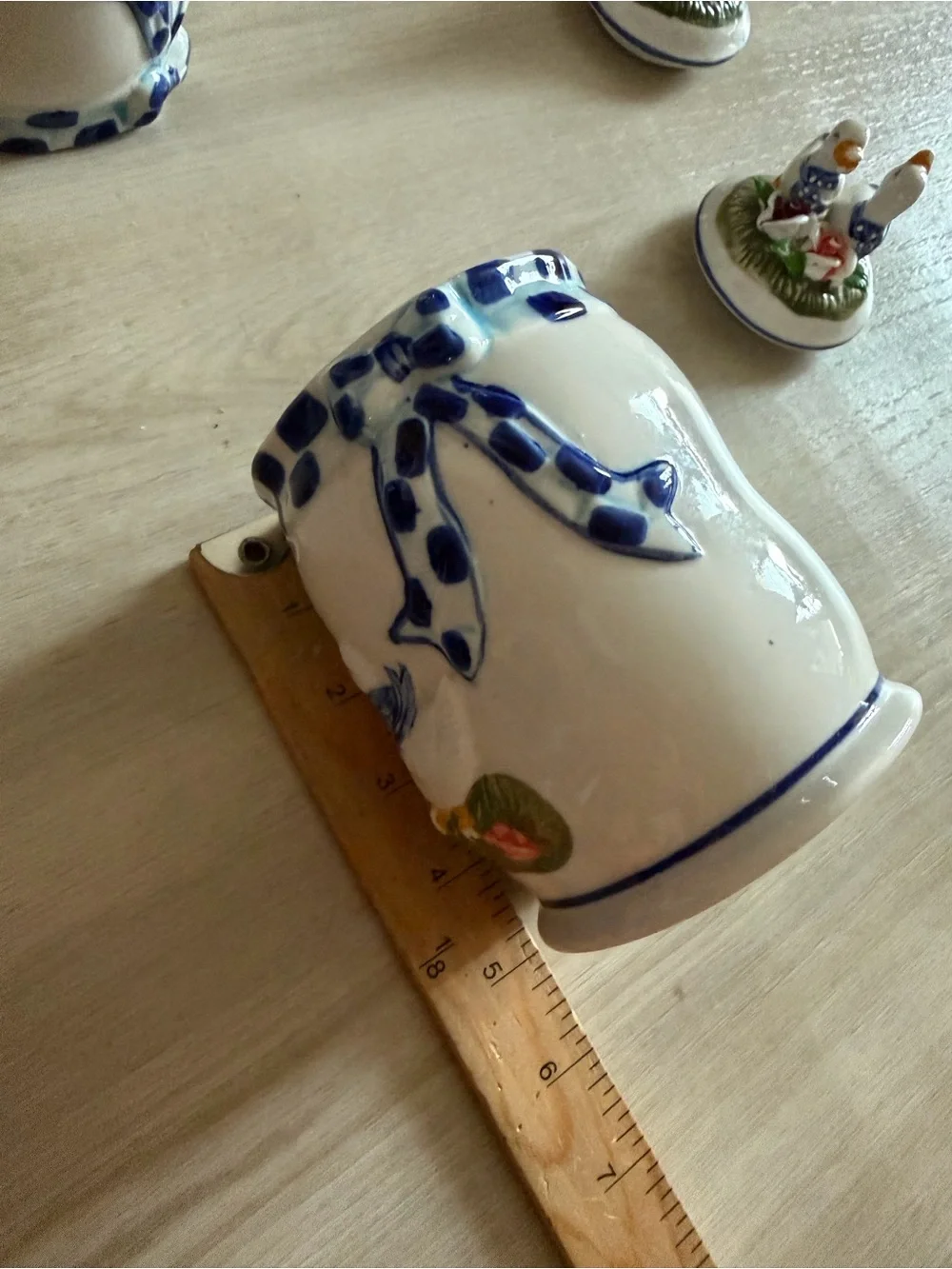 Vintage 80s Ceramic Duck Sugar / Tea Containers w/Lid Farmhouse Countrycore